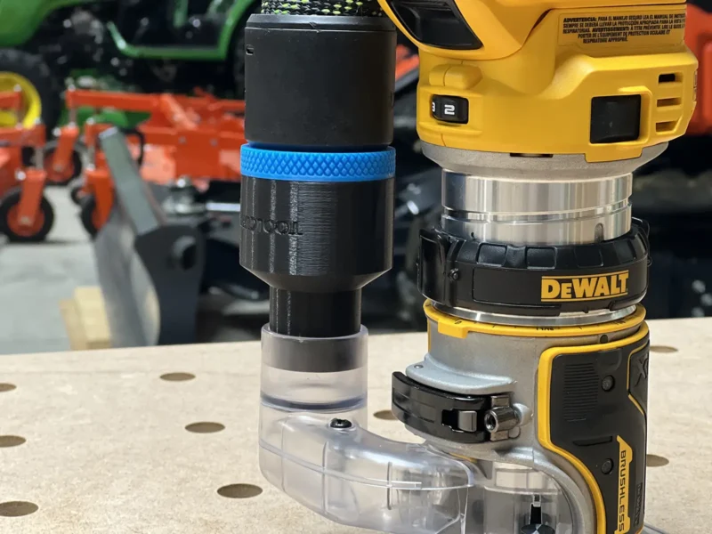 Use your Festool 36mm hose with your Dewalt trim router