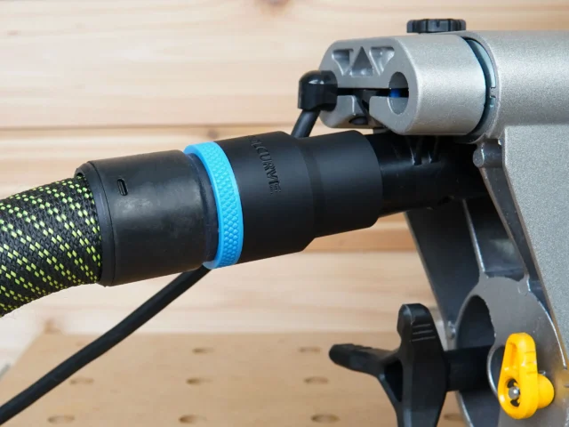 Use your Festool 36mm hose with your Dewalt miter to improve the dust collection in your shop