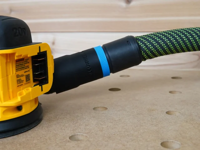 Use your Festool Shop Vac with your 27mm hose and Dewalt 20v Sander