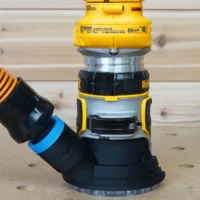 1 1/4" shop vac hose adapter for Dewalt 20v router cover for improved dust collection