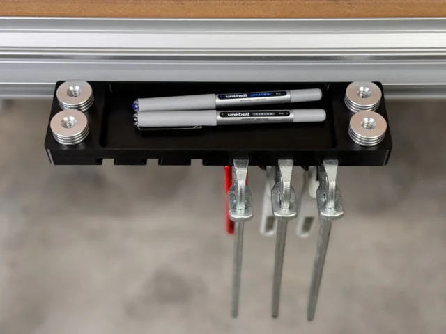 Festool MFT workbench utility rack to store pens, bench dogs and pencils