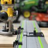 Make cabinet holes with the Festool LR32 rail and Dewalt 618 router