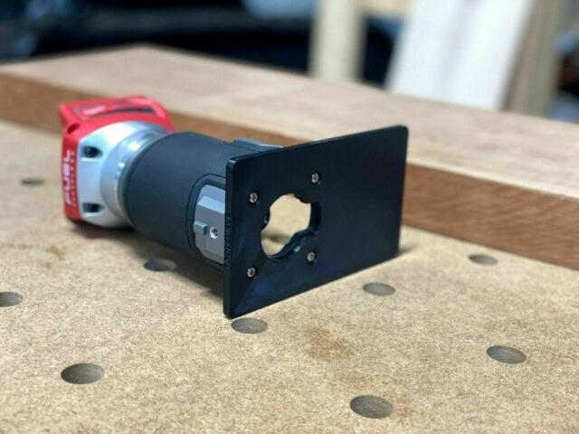 Support plate for Milwaukee M18 trim router