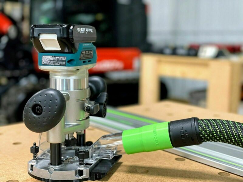 Makita 18v plunge hose adapter for Festool 27mm hoses, connect your 27mm hose to your Makita plunge router