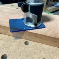 Makita 18v acrylic extended base plate made out of transparent blue