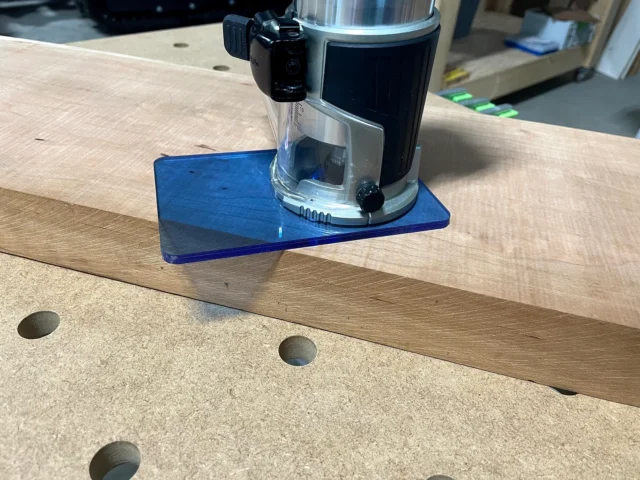 Makita 18v acrylic extended base plate made out of transparent blue