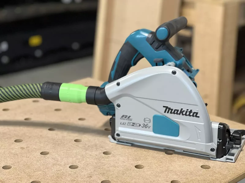 Use your Festool CT MIDI dust extractor with your Makita track saw with the ToolCurve Festool hose adapter