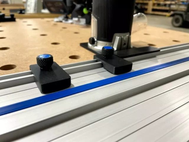 Rail stops for the Kreg ACS guide rail tracks