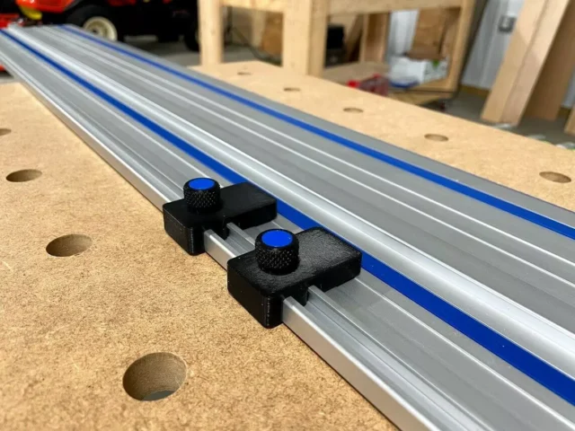 Rail stops for Kreg ACS guide rail tracks