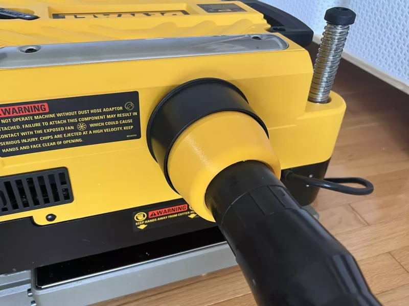 Dewalt 735x planer shop vac hose connection
