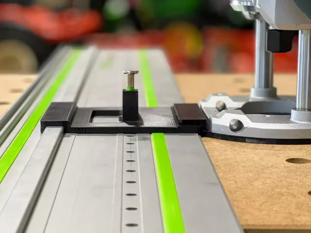 Index your Bosch MR23 with the pin holes on the Festool LR 32 guide rail