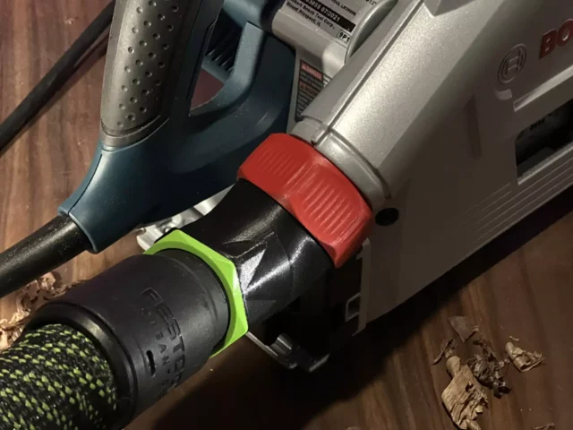 Connect your Festool 27mm hose to your Bosch No Snag Adapter