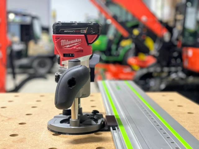 Use your Milwaukee M18 plunge router with your Festool and Milwaukee guide rails