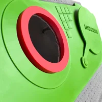 Macam reusable filter bag for Festool CT Midi dust extractor, green with red collar and black inner membrane, close-up of oval inlet opening