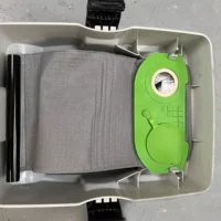 Macam reusable filter bag in green with gray fleece, installed inside a Festool CT Mini or Midi dust extractor tank
