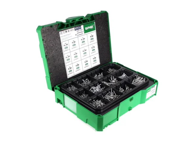 Spax t-loc systainer filled with different size Spax screws
