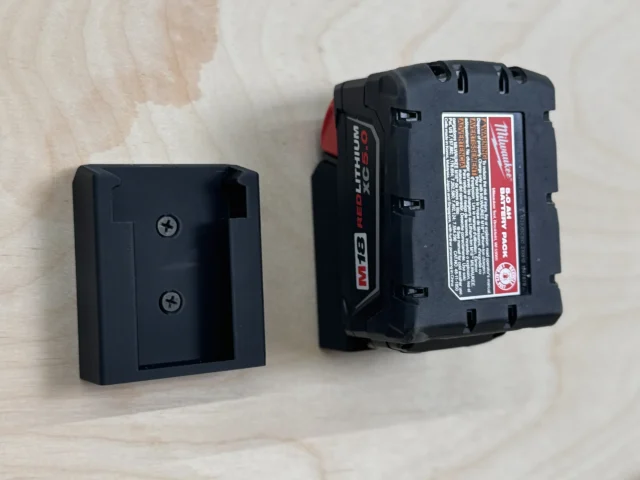 Store your Milwaukee m18 battery on the wall with our M18 battery mount