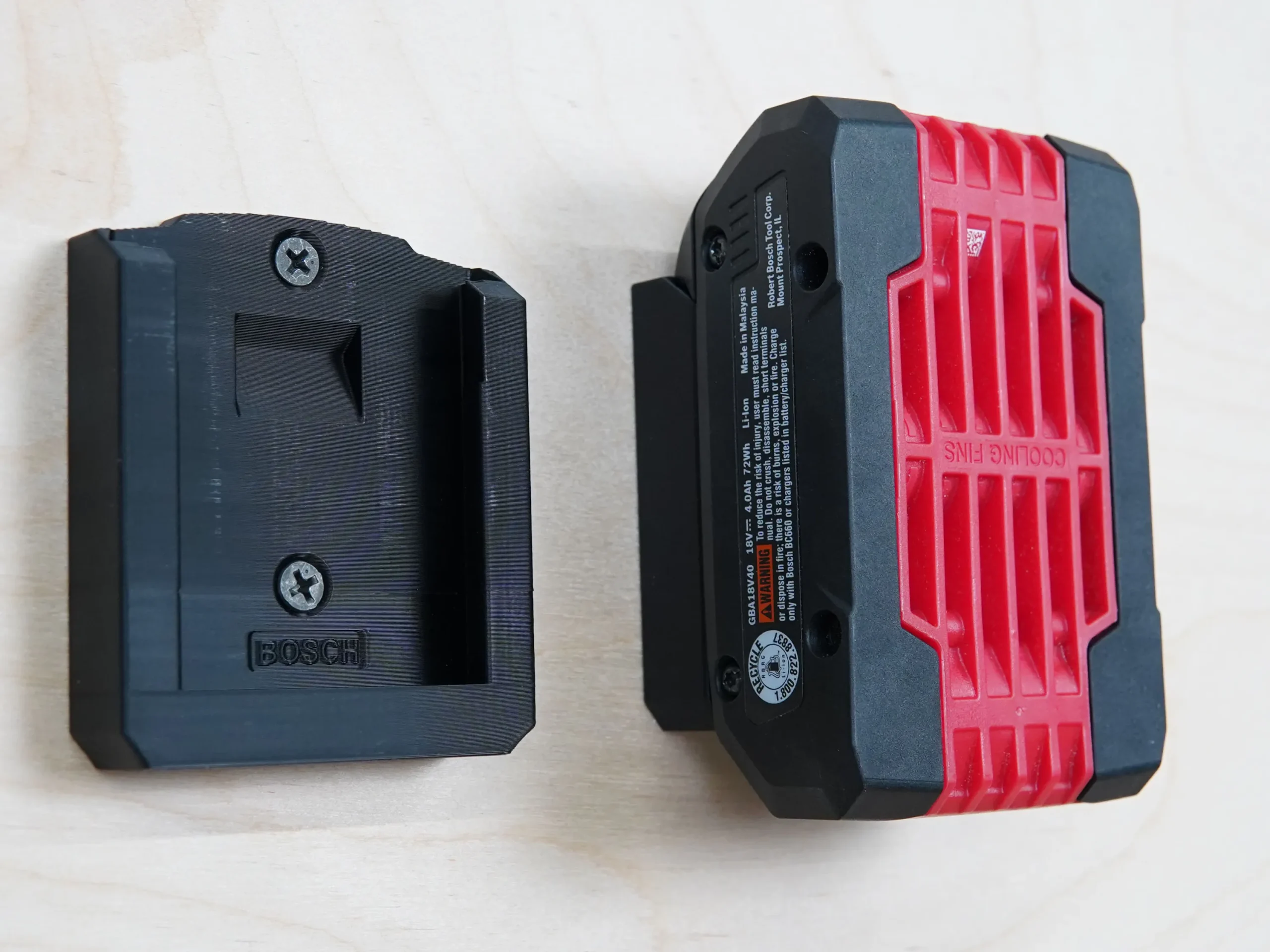 Battery Holder Mount for Bosch 18v Battery