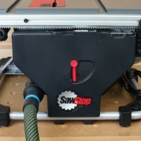 The saw stop table saw now has a compact very portable table saw and we make the adapter you need