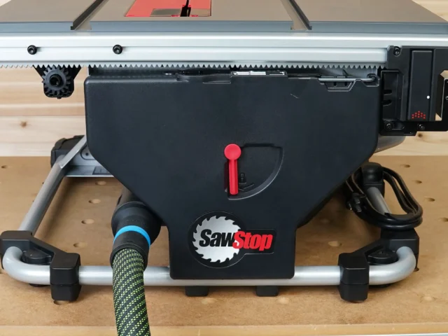The saw stop table saw now has a compact very portable table saw and we make the adapter you need